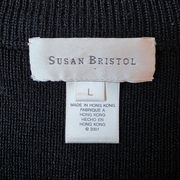 Susan Bristol Vintage Cardigan Sweater – Size L – Black/Cream - Picture 5 of 5